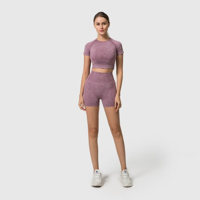 Sports Bra & Shorts Gym Set - Flamin' Fitness