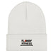 White Cuffed Beanie - Flamin' Fitness